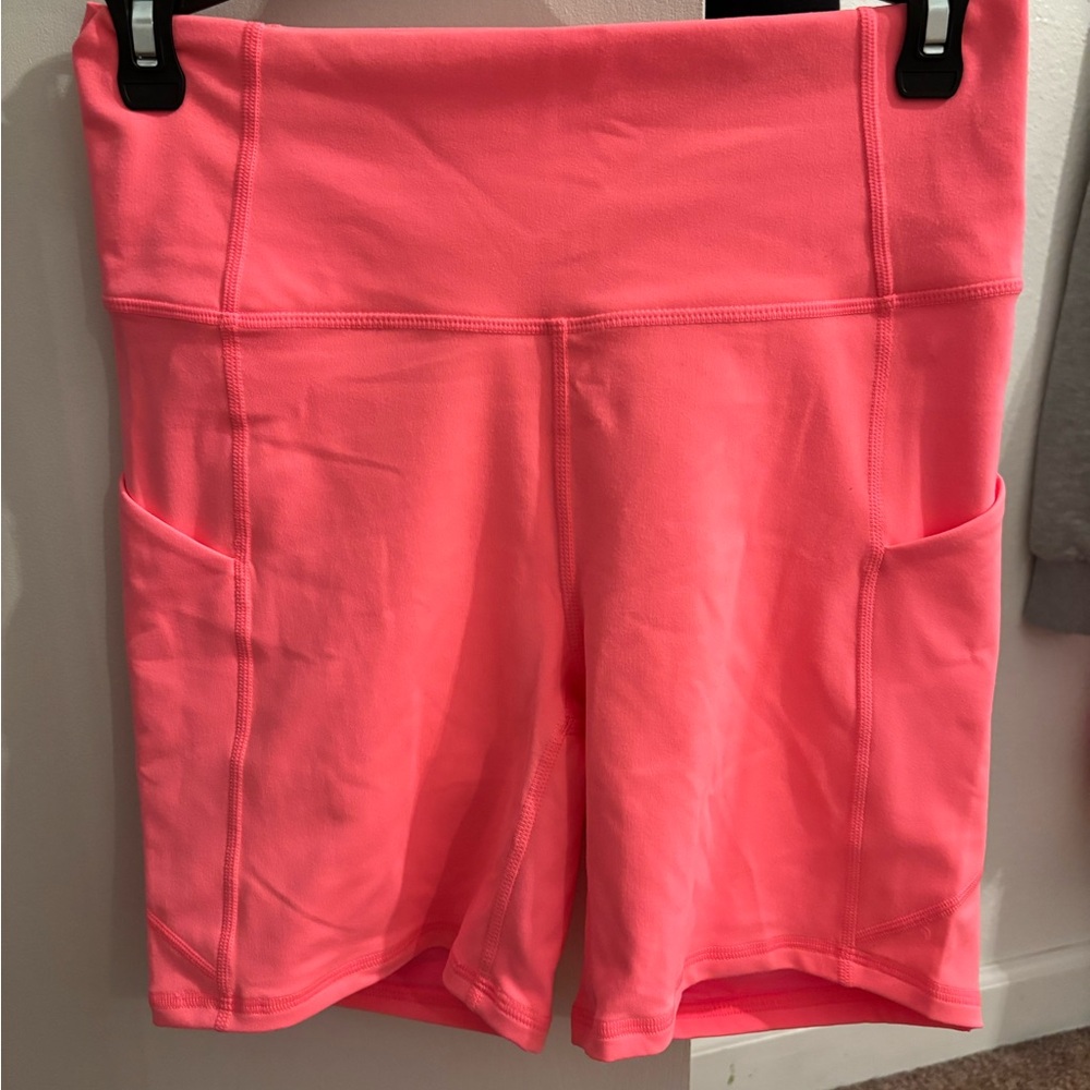 Fabletics Neon Pink Bike Shorts